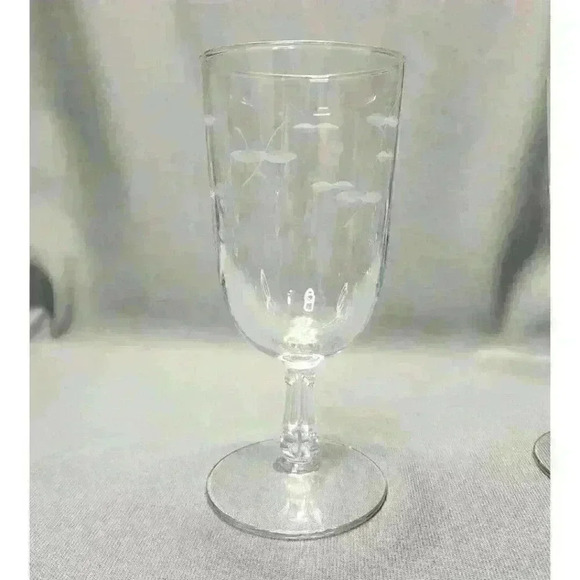 Vintage Libbey Rock Sharpe 3002-1 Wine Water Goblets Iced Tea Glasses Set of 4 - Picture 3 of 5